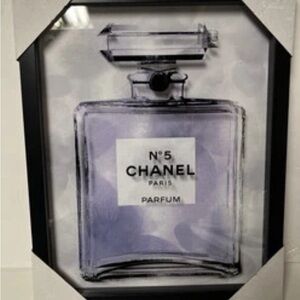 Chanel No 5 Paris Perfume White and Purple Wall Decor